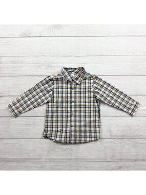 Just One You Carter's Plaid Button Up Shirt Boys Long Sleeve 12-18 Months